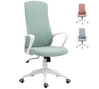 Vinsetto Silla de Oficina Giratoria Juvenil 62x56x110-119,5 cm Verde | Silla de Escritorio, Altura Ajustable, Función Basculante, Reposabrazos, Respaldo Alto