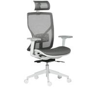 Vinsetto Silla de Oficina Giratoria Respaldo Alto 67x65x120-128cm Gris | Silla de Escritorio, Ajustable en Altura, Reposabrazos, Reposacabezas y Soporte Lumbar Regulables