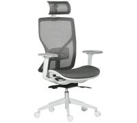 Vinsetto Silla de Oficina Giratoria Silla de Escritorio Ajustable con Reposabrazos Reposacabezas y Soporte Lumbar 67x65x120-128 cm Gris Aosom España