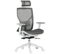Vinsetto Silla de Oficina Giratoria Silla de Escritorio Ajustable en Altura con Reposabrazos Reposacabezas y Soporte Lumbar Regulables Respaldo Alto 67x65x120-128 cm Gris