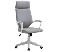 Vinsetto Silla de Oficina Giratoria Silla de Escritorio Altura Ajustable con Reposabrazos y Respaldo Alto Carga 120 kg 63x65x112-120 cm Gris