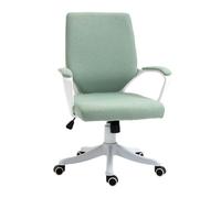 Vinsetto Silla de Oficina Giratoria Silla de Escritorio Basculante con Reposabrazos y Altura Ajustable para Dormitorio Salón Carga 120 kg 62x69x92-100 cm Verde