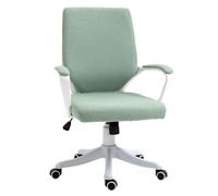 Vinsetto Silla de Oficina Giratoria Silla de Escritorio Basculante con Reposabrazos y Altura Ajustable para Dormitorio Salón Carga 120 kg 62x69x92-100 cm Verde