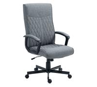 Vinsetto silla de oficina giratoria silla de escritorio basculante tapizado en pu con respaldo alto y altura ajustable para salón oficina carga 120 kg 65x72x102-112,5 cm gris oscuro