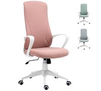 Vinsetto Silla de Oficina Giratoria Silla de Escritorio Juvenil con Altura Ajustable Función de Basculante Reposabrazos y Respaldo Alto 62x56x110-119,5 cm Rosa