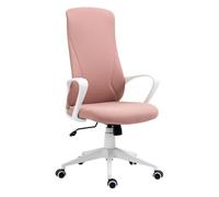 Vinsetto Silla de Oficina Giratoria Juvenil 62x56x110-119,5 cm Rosa | Silla de Escritorio, Altura Ajustable, Función Basculante, Reposabrazos, Respaldo Alto