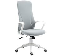 Vinsetto Silla de Oficina Giratoria Silla de Escritorio Juvenil con Altura Ajustable Función de Basculante Reposabrazos y Respaldo Alto 62x56x110-119,5 cm Gris