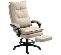 Vinsetto Silla de oficina masajeador con altura ajustable respaldo inclinable reposapiés integrado y control remoto con cable Beige Aosom España
