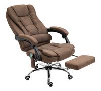 Vinsetto Silla de oficina para dirección con masaje calefacción altura ajustable respaldo reclinable reposapiés + cojín lumbar Aosom España