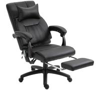Vinsetto Silla de oficina para gerentes con masaje reposapiés + cabecera integrados respaldo reclinable altura ajustable Aosom España
