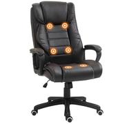 Vinsetto - Silla de Oficina para masajear, Silla de Oficina, ergonómica, Gran Comodidad, Altura Ajustable, función de Respaldo basculante, Revestimiento sintético, Color marrón