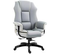 Vinsetto Silla de Oficina, Silla de Escritorio ergonómica con función reclinable, función giratoria, Silla de Ordenador Regulable en Altura para Oficina en casa, Piel Artificial, Gris Claro