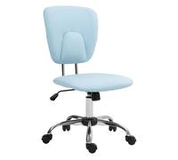 Vinsetto Silla de Oficina sin Reposabrazos Silla de Escritorio Juveniles con Altura Ajustable y Función de Inclinación Carga 120 kg 50x54x87,5-96,5 cm Azul Claro