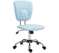 Vinsetto Silla de Oficina sin Reposabrazos Silla de Escritorio Juveniles con Altura Ajustable y Función de Inclinación Carga 120 kg 50x54x87,5-96,5 cm Azul Claro