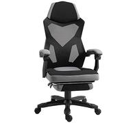 Vinsetto Silla Ergonómica Oficina, Respaldo Alto, Malla, Reclinable, Gris | Sillón, Reposapiés, Apoyo lumbar, Ruedas