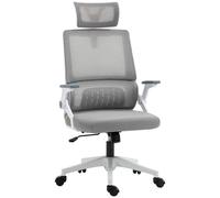 Vinsetto Silla Ergonómica Oficina Silla de Escritorio Giratorio con Soporte Lumbar y Malla Transpirable 58x61x102-119 cm Gris Aosom España
