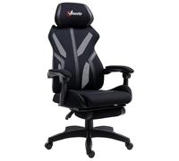 Vinsetto Silla Gaming con Reposapiés Retráctil 65x65x119-129 cm Negro