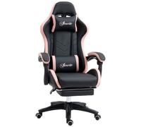 Vinsetto Silla Gaming De Cuero Pu Con Altura Ajustable 65x65x121-129 Cm Negro