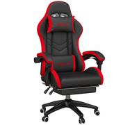 Vinsetto Silla Gaming De Cuero Pu Reclinable 135° Altura Ajustable Negro Y Rojo