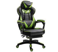 Vinsetto Silla Ergonómica con Reposapiés Verde/Negra