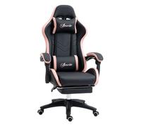 Vinsetto Silla Gaming De Cuero Pu Con Altura Ajustable 65x65x121-129 Cm Negro
