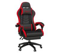Vinsetto Silla Gaming De Cuero Pu Reclinable 135° Altura Ajustable Negro Y Rojo