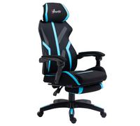 Vinsetto Silla Gaming Giratoria con Reposapiés Retráctil Silla de Oficina Reclinable con Reposacabezas y Altura Ajustable 65x65x119-129 Aosom España