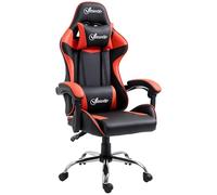 Vinsetto Silla Gaming Giratoria Reclinable 135° 63x67x122-130 cm Rojo