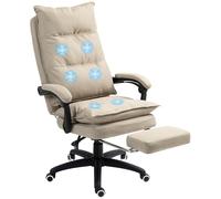 Vinsetto Sillón de Masaje para Oficina, sillón de Oficina, sillón ergonómico Regulable en Altura, Respaldo reclinable, reposapiés Integrado y Mando a Distancia con Cable, Giratorio 360°, Acabado en