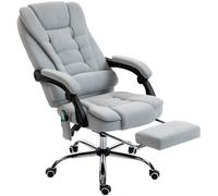 Vinsetto Sillón de oficina con masaje y calefacción, silla de oficina, altura regulable, respaldo reclinable, 65x70x111-119cm, gris Aosom España