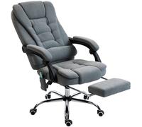 Vinsetto Sillón de oficina masajeador y calefactable, silla de oficina, altura regulable, respaldo reclinable, 65x70x111-119cm, gris Aosom España
