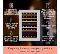 Vinsider 60cm 41 Botellas Vinoteca Bajo Encimera 2 Zonas Plata