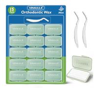 VINSULLA Cera de ortodoncia para aparatos ortopédicos - 750 tiras de cera dental precortadas, seguras para niños y adultos, cera para soportes y alineadores dentales, paquete de 15
