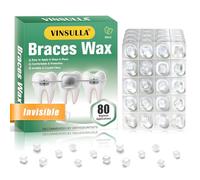 VINSULLA Cera dental transparente de ortodoncia para aparatos ortopédicos | Puntos de cera dental de protección invisible de larga duración con adhesivo fuerte, envueltos individualmente para el