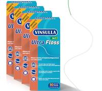 VINSULLA Hilo dental para aparatos ortopédicos, enhebradores de hilo dental para puentes e implantes, hilo dental libre de PTFE y PFAS, 80 hebras precortadas (paquete de 4)