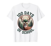 Vintage 100 Days of School Cool Deer Classroom Style Kids Camiseta