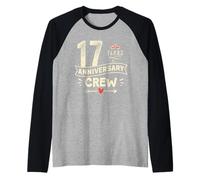 Vintage 17 years marriage anniversary Crew couple His/Her Camiseta Manga Raglan