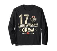 Vintage 17 years marriage anniversary Crew couple His/Her Manga Larga