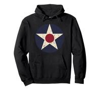 Vintage 1917 a 1942 Estilo US Militar Aviación Roundel Sudadera con Capucha