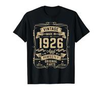 Vintage 1926 100yr 100th Birthday Gifts for Men 100 Year Old Camiseta gráfica económica, Hombre, Negro, M