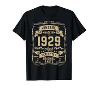 Vintage 1929 97yr 97th Birthday Gifts for Men 97 Years Old Camiseta gráfica económica, Hombre, Negro, S