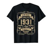 Vintage 1931 95yr 95th Birthday Gifts for Men 95 Years Old Camiseta gráfica económica, Hombre, Negro, M