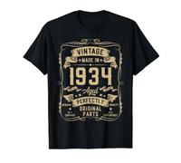 Vintage 1934 92yr 92nd Birthday Gifts for Men 92 Years Old Camiseta gráfica económica, Hombre, Negro, M