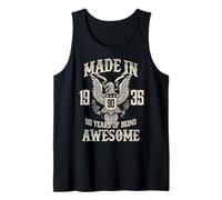Vintage 1935 90th Birthday 90 Years of Being Awesome Camiseta sin Mangas