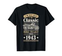 Vintage 1943 Birthday Classic Biker For Legends Born In 1943 Camiseta