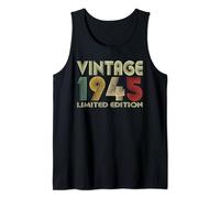 Vintage 1945 Limited Edition Men Women Classic Year Birthday Camiseta sin Mangas