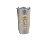 Vintage 1946 80yr 80th Birthday Gifts for Men 80 Years Old Vaso térmico de acero inoxidable de doble pared