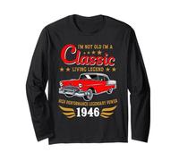 Vintage 1946 Birthday Classic Car for Legends Born In 1946 Manga Larga