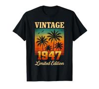 Vintage 1947 Edición Limitada 78 Años Cumpleaños Retro Palma Camiseta