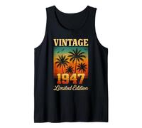 Vintage 1947 Edición Limitada 78 Años Cumpleaños Retro Palma Camiseta sin Mangas